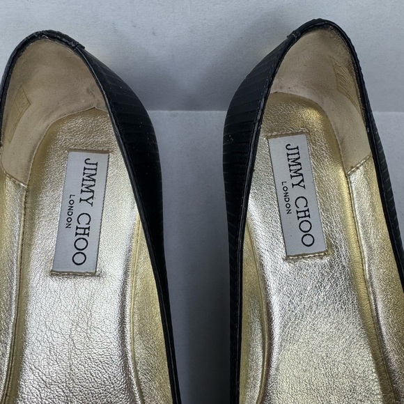 Jimmy Choo Flats Wicker Cap Toe Ballerina Shoes Anthracite Ballets 39. - Picture 2 of 7